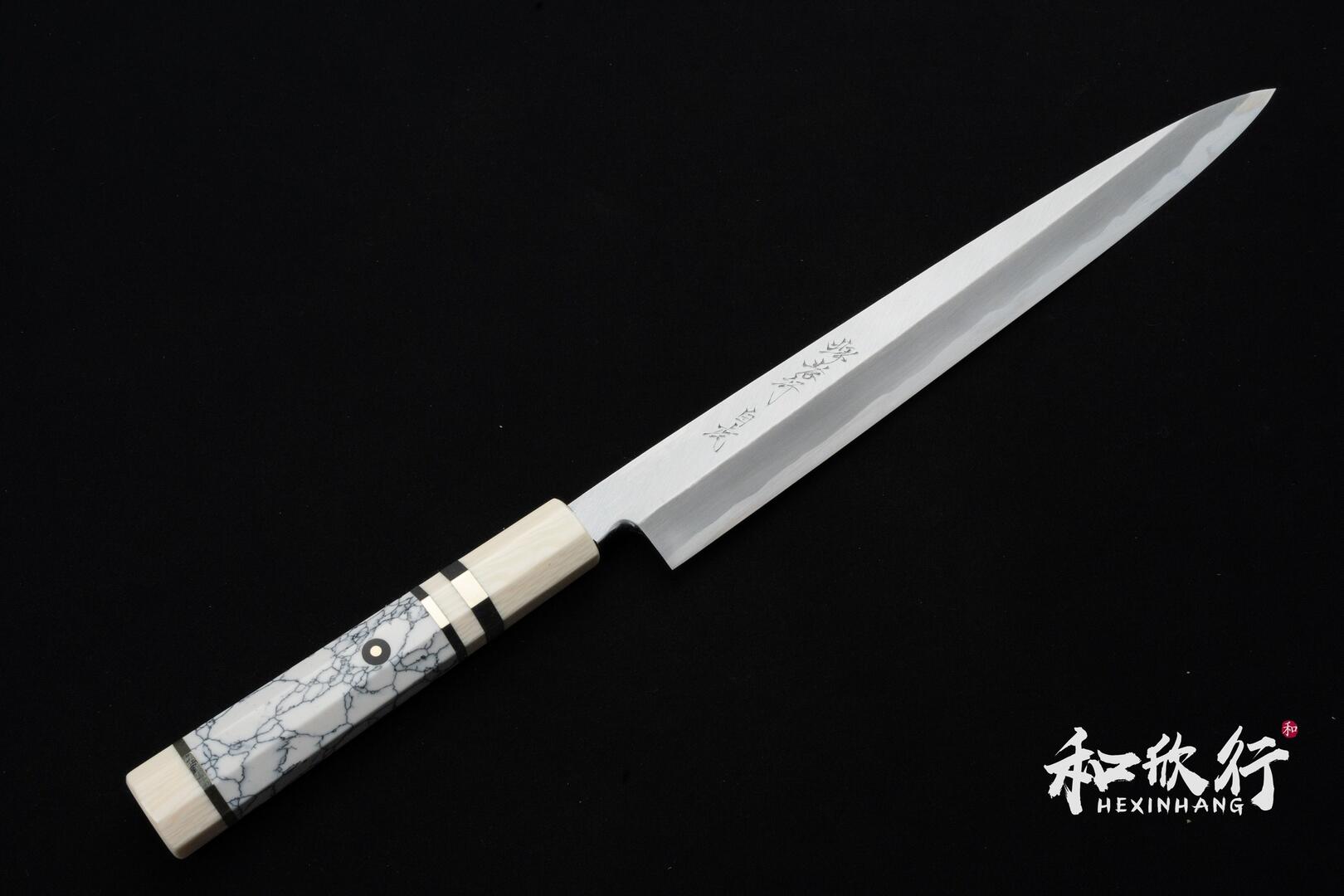 10%値下げ　堺孝行・白虎（飛燕型、尺）白一鋼　※歪みあり 堺孝行Sakai Takayuki 白虎白一鋼正夫柳刃系列
